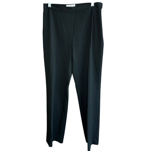 Vertigo Paris Made in France Vintage Black Side Zip Straight Leg  Pants Size 12 - Picture 1 of 7